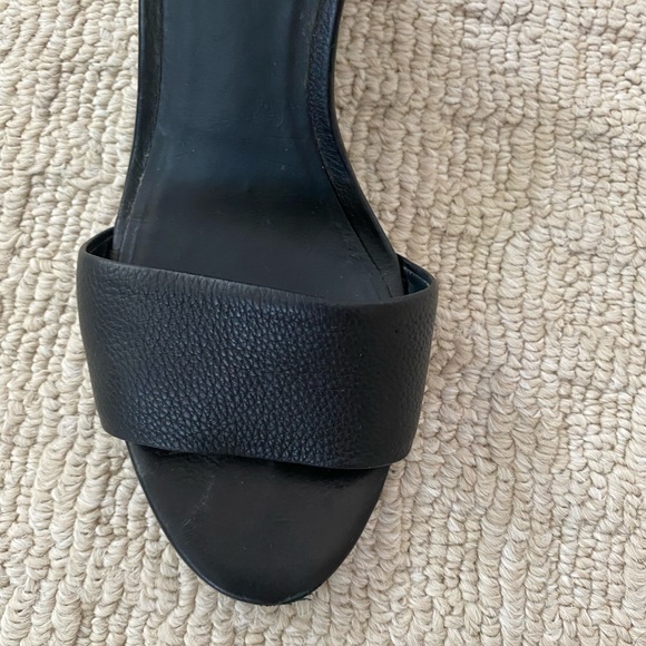 Black leather Vince wedge sandals - size 6 1/2 US - Picture 4 of 14